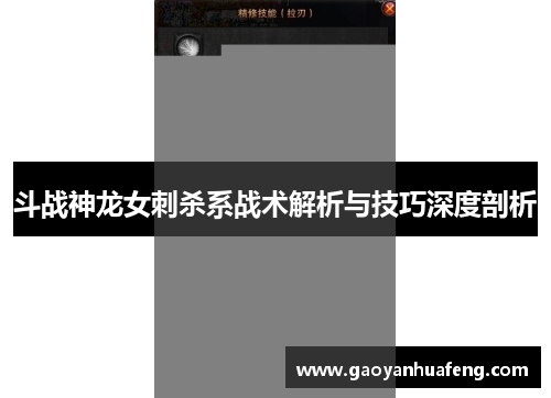 斗战神龙女刺杀系战术解析与技巧深度剖析